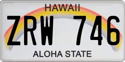 HI license plate ZRW746