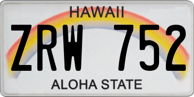 HI license plate ZRW752