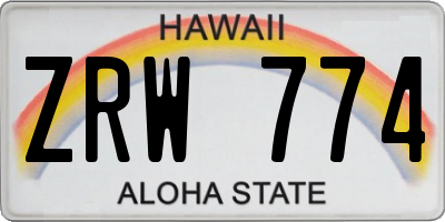 HI license plate ZRW774
