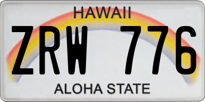 HI license plate ZRW776