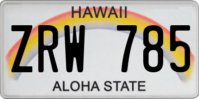 HI license plate ZRW785