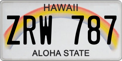 HI license plate ZRW787