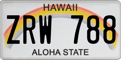 HI license plate ZRW788
