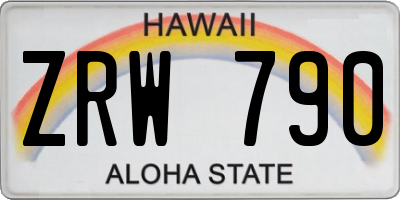HI license plate ZRW790