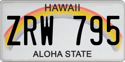 HI license plate ZRW795