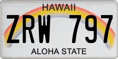 HI license plate ZRW797