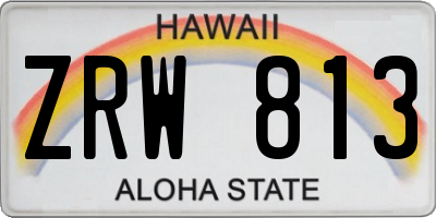 HI license plate ZRW813