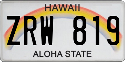 HI license plate ZRW819