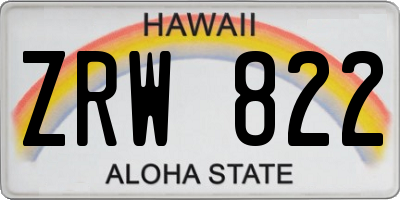 HI license plate ZRW822