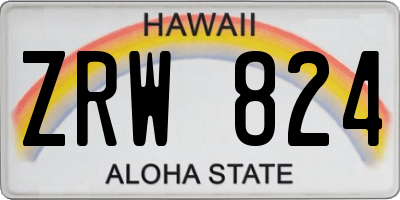 HI license plate ZRW824