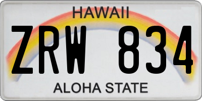 HI license plate ZRW834