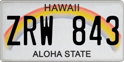 HI license plate ZRW843