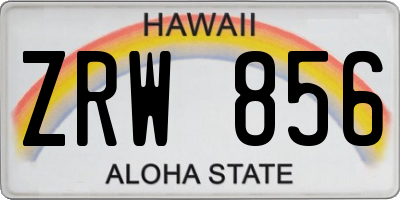 HI license plate ZRW856