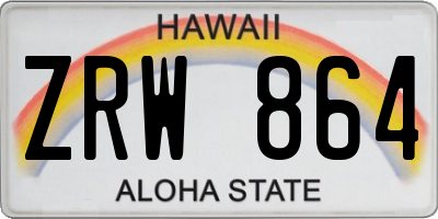 HI license plate ZRW864