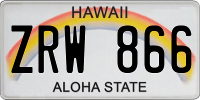 HI license plate ZRW866