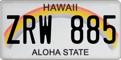 HI license plate ZRW885