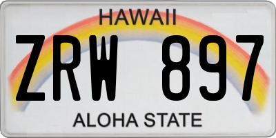 HI license plate ZRW897