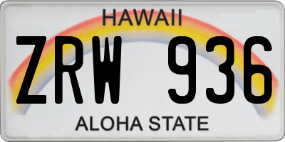 HI license plate ZRW936