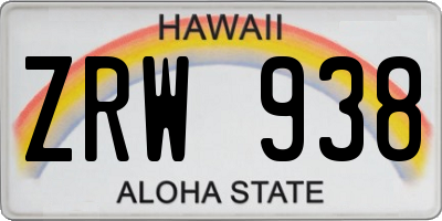 HI license plate ZRW938