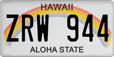 HI license plate ZRW944