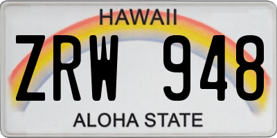 HI license plate ZRW948