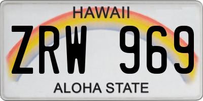 HI license plate ZRW969