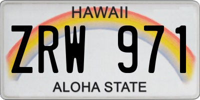 HI license plate ZRW971