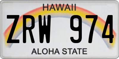 HI license plate ZRW974