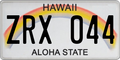 HI license plate ZRX044