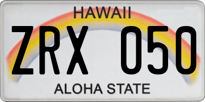 HI license plate ZRX050