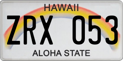 HI license plate ZRX053