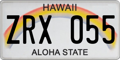 HI license plate ZRX055