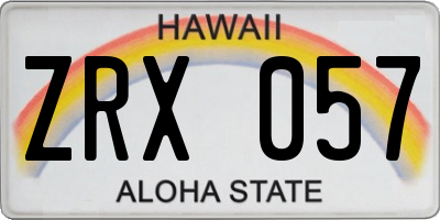 HI license plate ZRX057