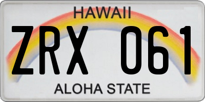 HI license plate ZRX061