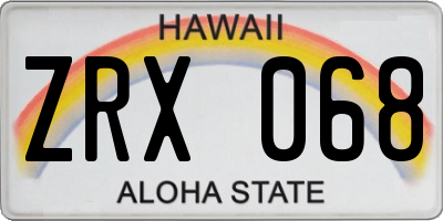 HI license plate ZRX068
