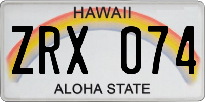 HI license plate ZRX074