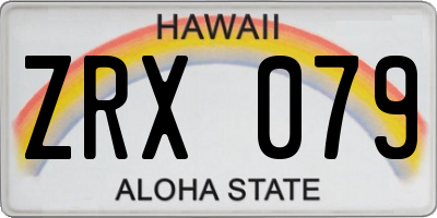 HI license plate ZRX079
