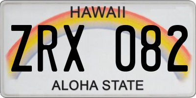 HI license plate ZRX082