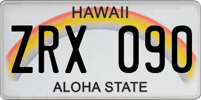 HI license plate ZRX090