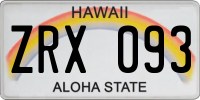 HI license plate ZRX093