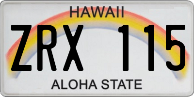 HI license plate ZRX115