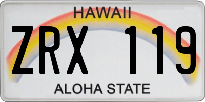 HI license plate ZRX119
