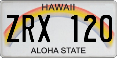 HI license plate ZRX120