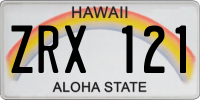HI license plate ZRX121