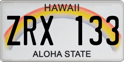 HI license plate ZRX133