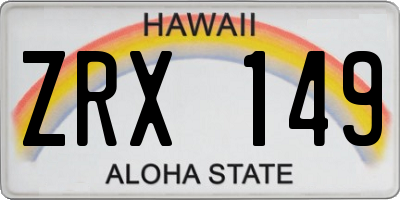 HI license plate ZRX149