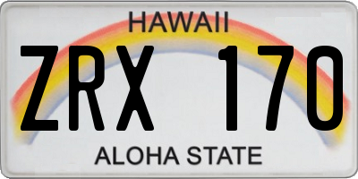 HI license plate ZRX170