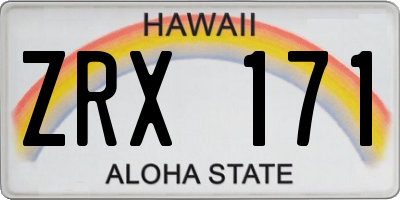 HI license plate ZRX171