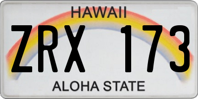 HI license plate ZRX173