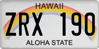 HI license plate ZRX190